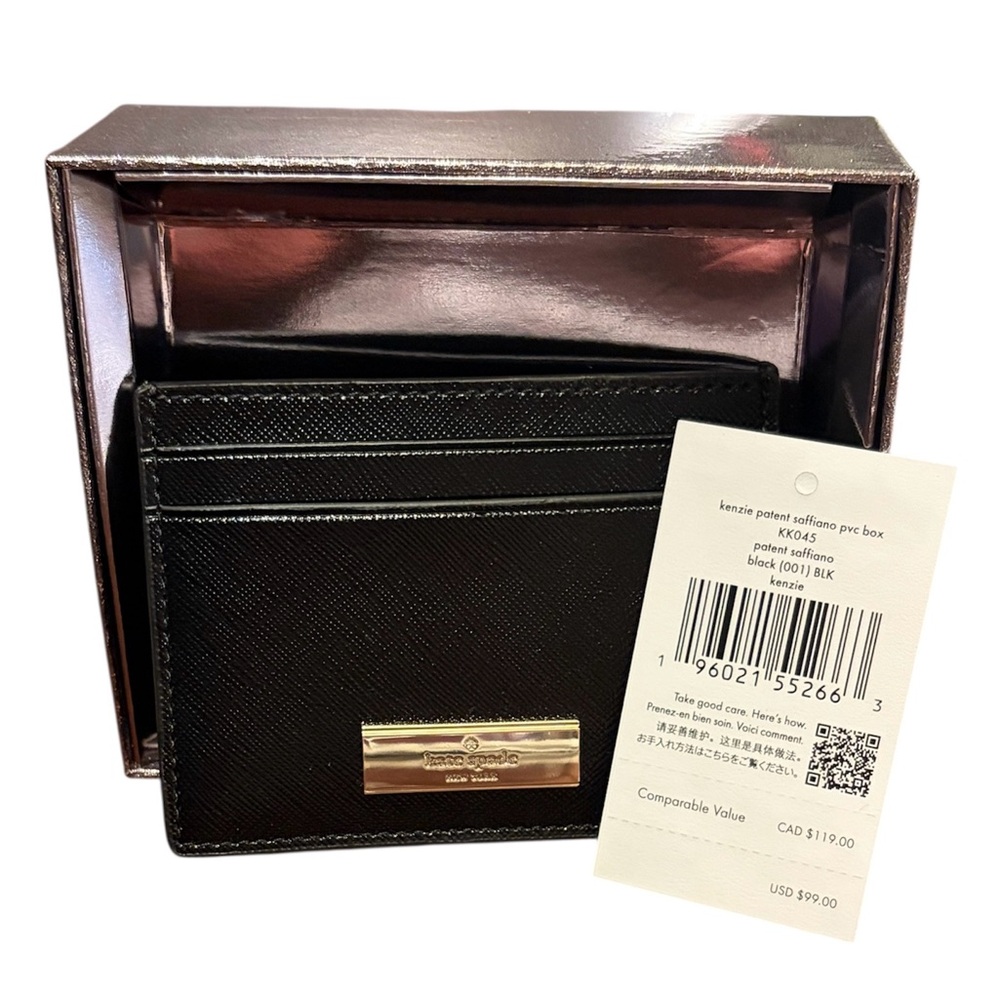NWT Kate Spade Kenzie Black leather Card Holder